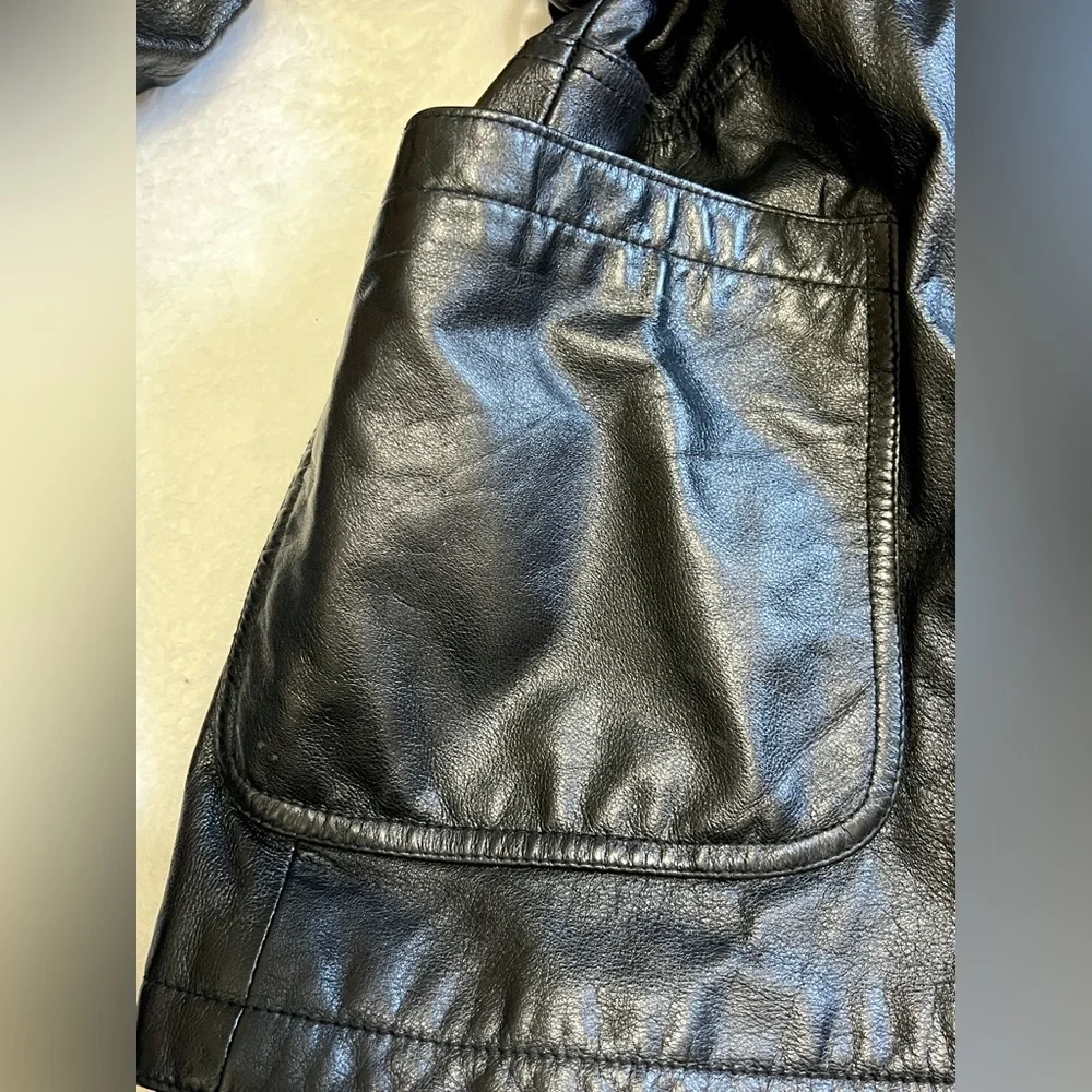 Wilsons Leather Vintage Genuine Leather 90's Trench Coat - Small - Picture 7 of 14